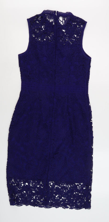 Monsoon Women's Blue Lace Sheath Dress Size 10