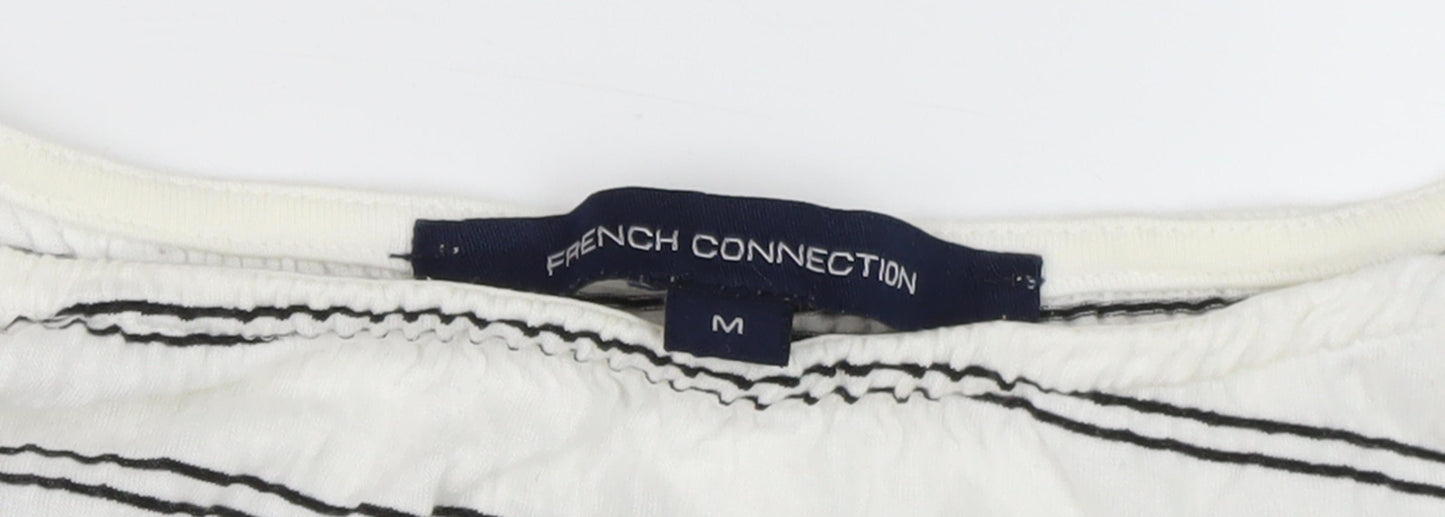 Womens UK Size M French Connection White Basic T-Shirt