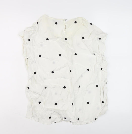 Jasper Conran Women's White Polka Dot Top Size 14