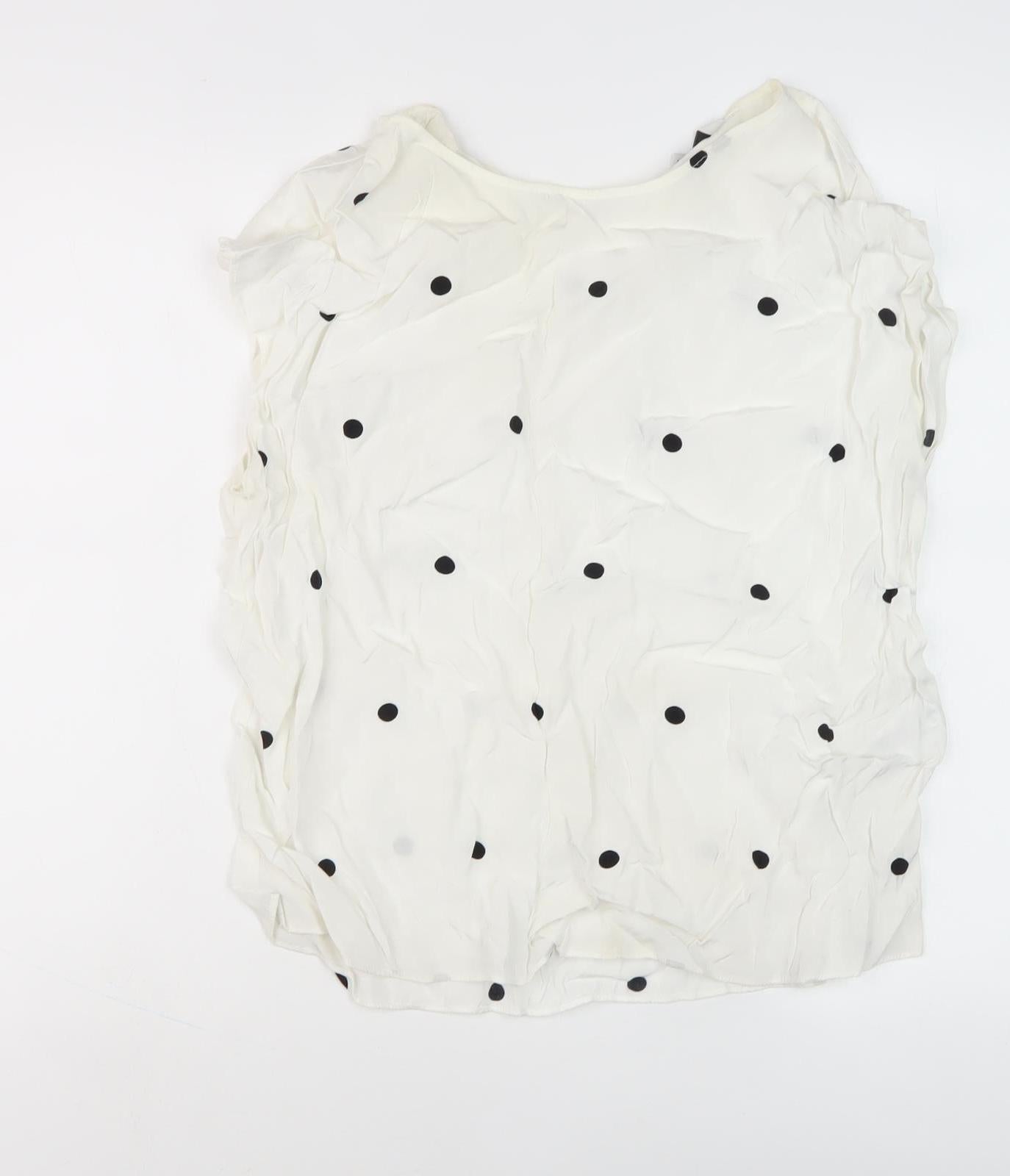 Jasper Conran Women's White Polka Dot Top Size 14
