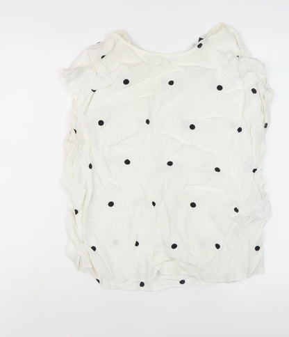 Jasper Conran Women's White Polka Dot Top Size 14