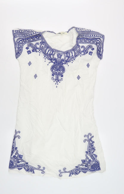 Solitaire Women's Ivory Embroidered Dress M