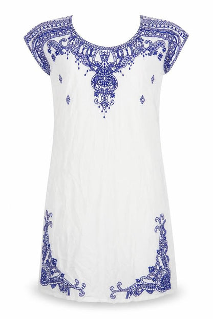 Solitaire Women's Ivory Embroidered Dress M