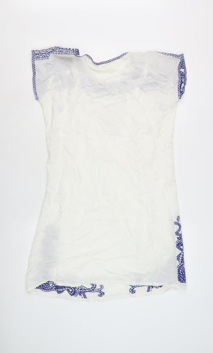 Solitaire Women's Ivory Embroidered Dress M
