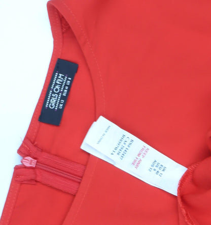 Girls on Film Red Flutter Sleeve Fit & Flare Dress