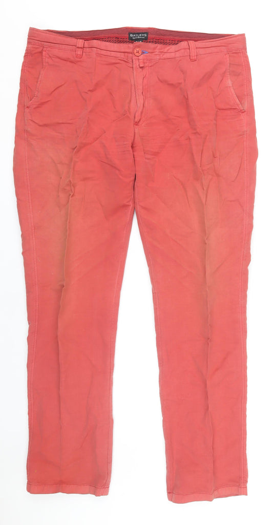 Baileys Men's Red Chino Trousers Size 40