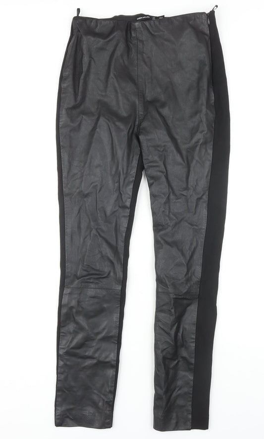 Karen Millen Women's Black Leather Jeggings Size 10