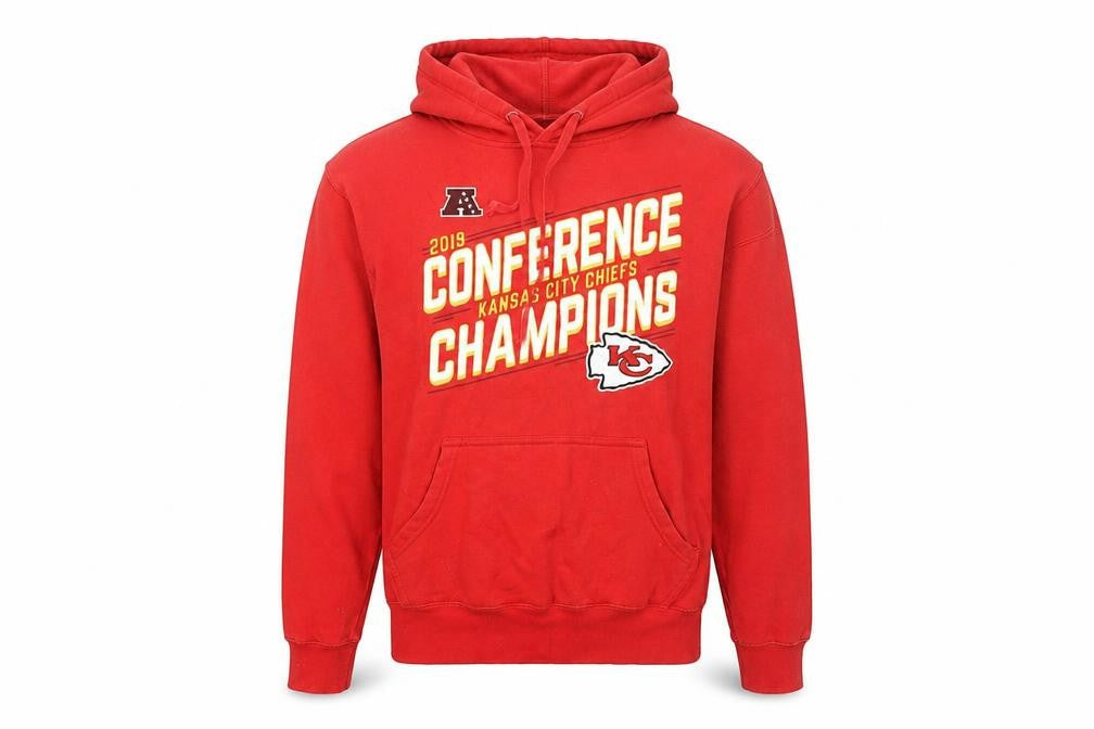 Unisex Adults UK Size S NFL Team Apparel Red Pullover Hoodie