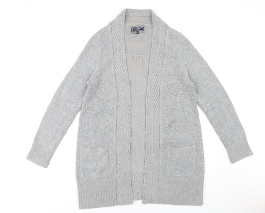Womens UK Size 14 Maine New England Grey Cardigan Jumper