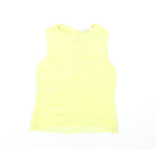 Womens UK Size 8 Whistles Yellow Basic Blouse