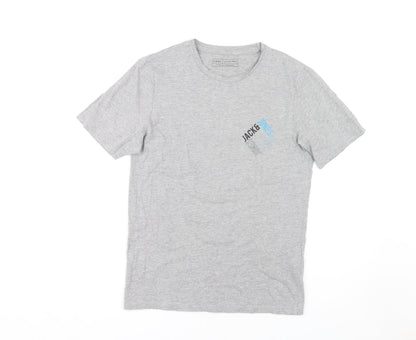 Mens UK Size S JACK & JONES Grey  T-Shirt