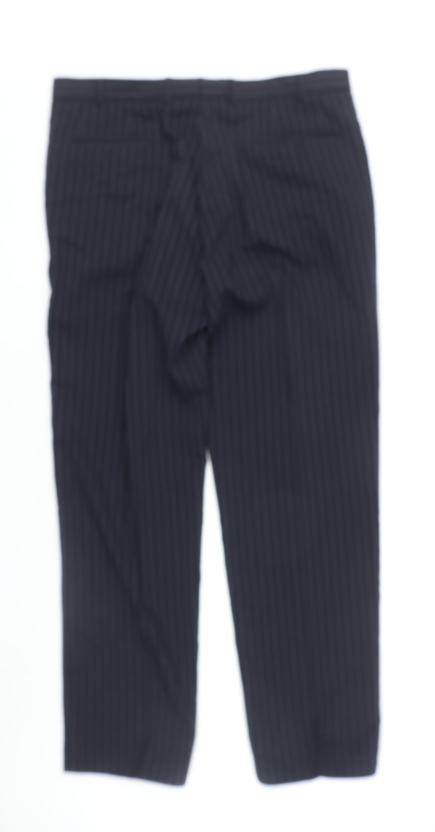 Next Men's Black Dress Pants, 38 L, Formal Wool Trousers