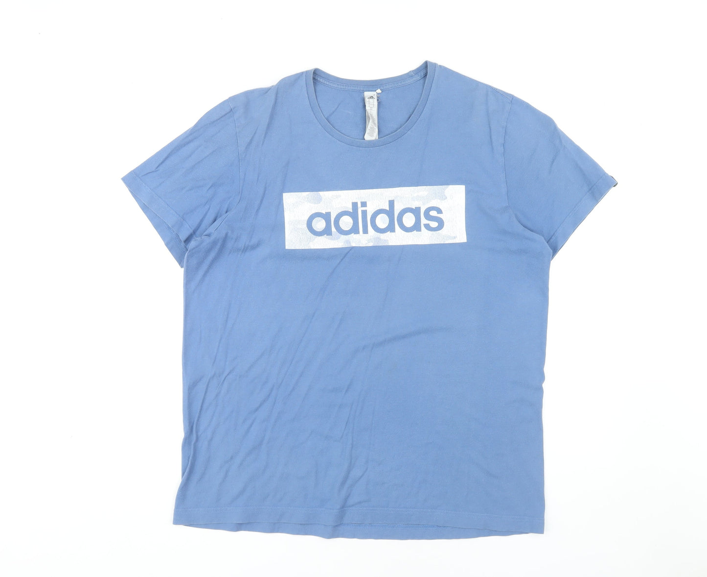 Adidas Men's Blue Graphic Print T-Shirt, Medium