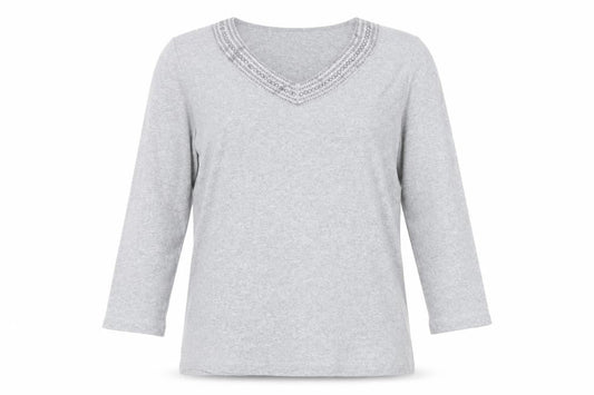 Womens UK Size M Viyella Grey Basic T-Shirt