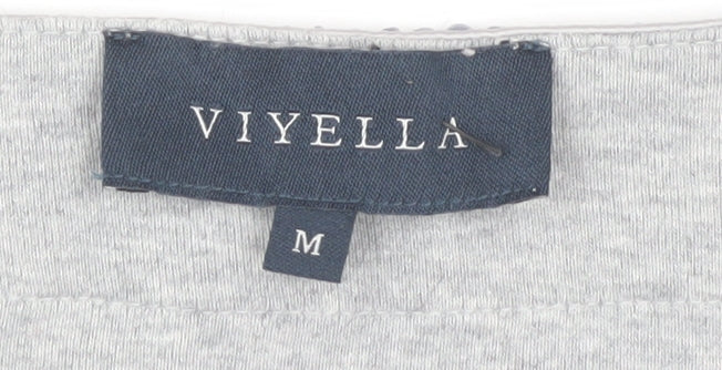 Womens UK Size M Viyella Grey Basic T-Shirt