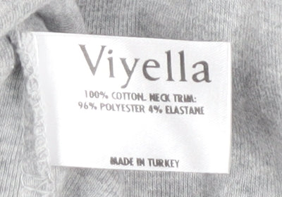 Womens UK Size M Viyella Grey Basic T-Shirt