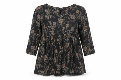 FatFace Women's Black Floral Tunic Blouse Size 10