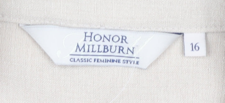 Womens UK Size 16 Honor Millburn Beige Classic Blouse