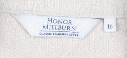 Womens UK Size 16 Honor Millburn Beige Classic Blouse