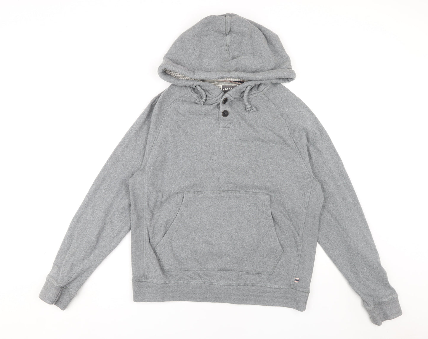 Mens UK Size M FatFace Grey Henley Hoodie