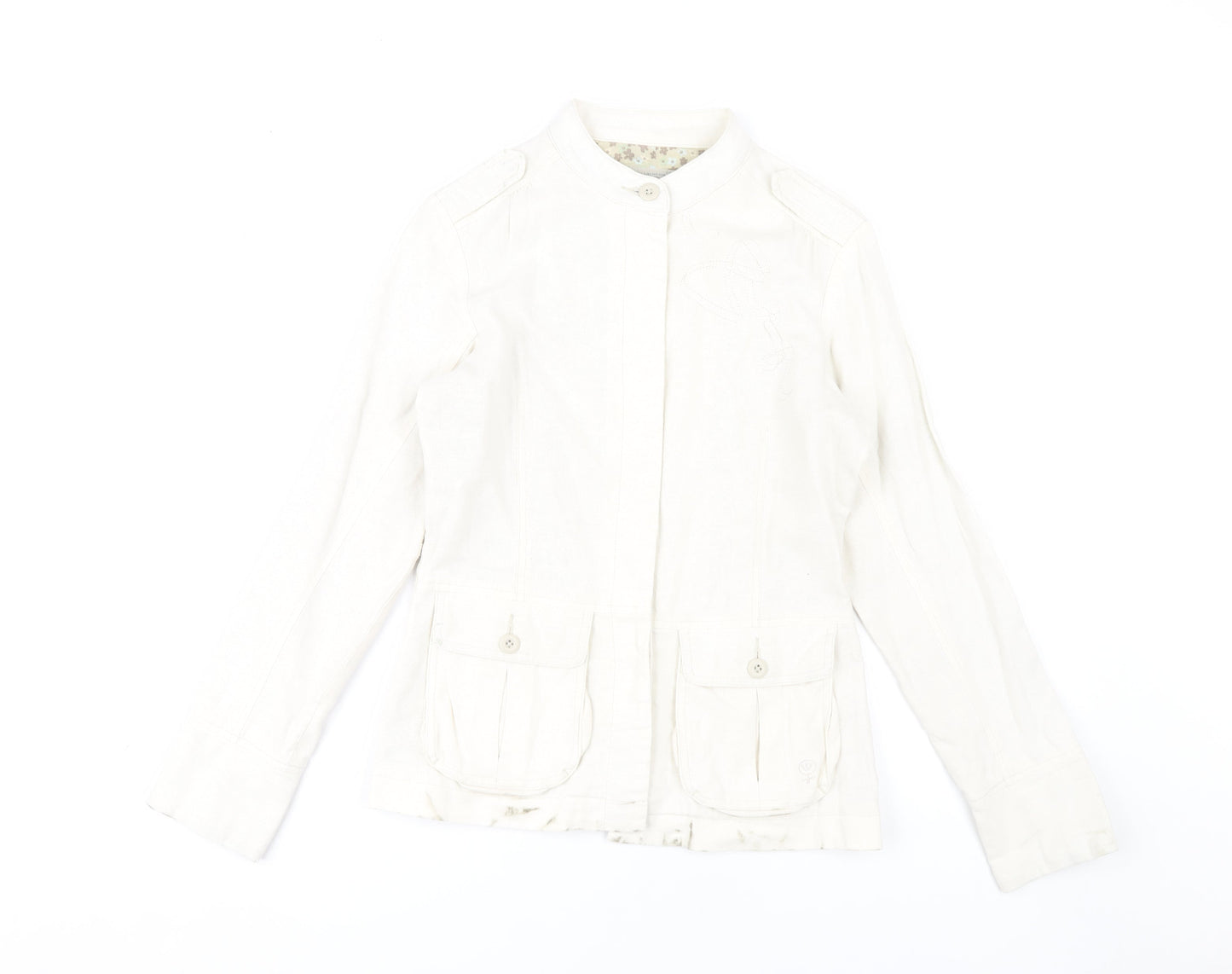 Womens UK Size 8 Fat Face Ivory Basic Jacket