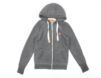 Superdry Women's Grey Full Zip Hoodie - Size 14