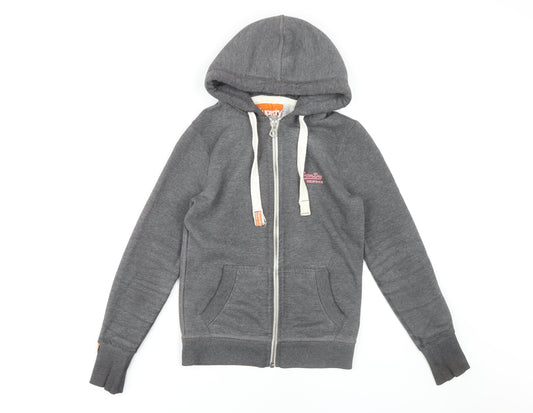Superdry Women's Grey Full Zip Hoodie - Size 14