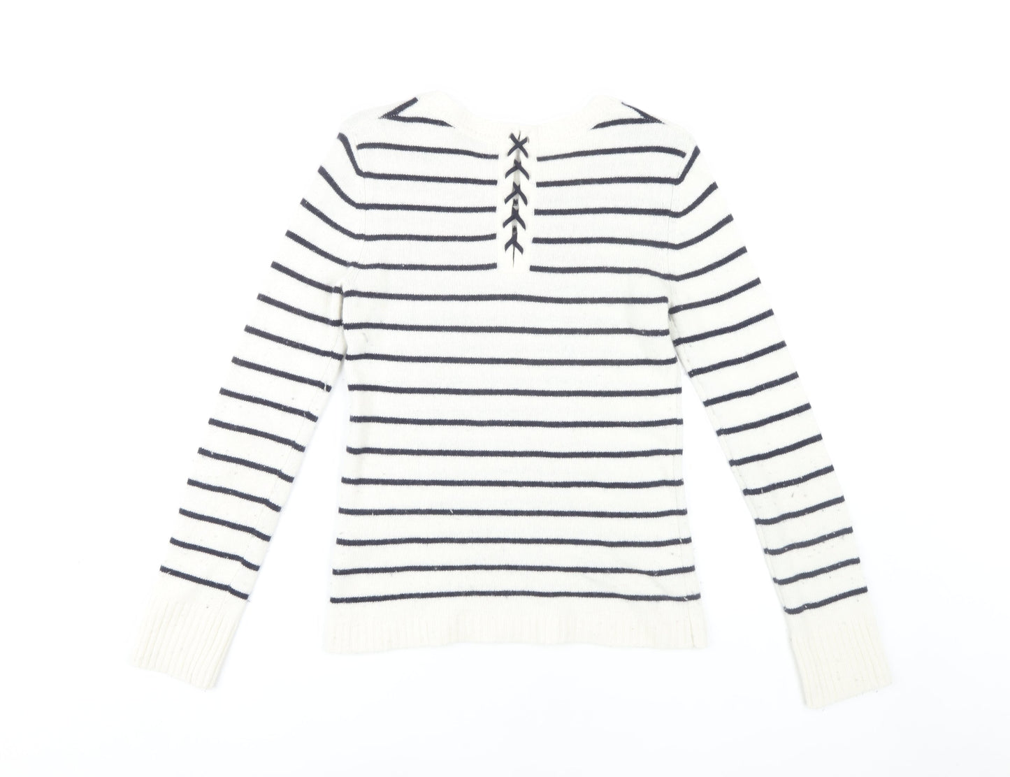 Jigsaw Women’s White Striped XS Pullover Jumper
