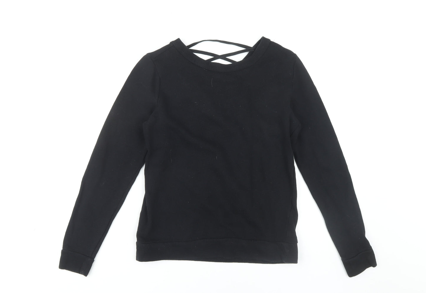 Jacqueline de Yong Women's Black Lace-Up Sweatshirt S