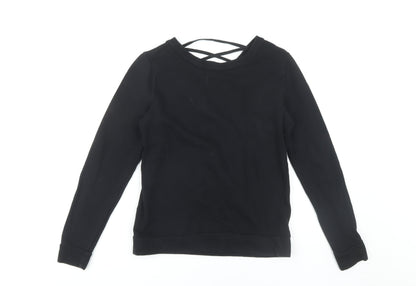 Jacqueline de Yong Women's Black Lace-Up Sweatshirt S