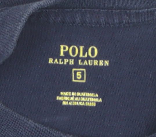 Polo Ralph Lauren Boys' Blue T-Shirt, Logo, Size 5 Years