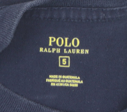 Polo Ralph Lauren Boys' Blue T-Shirt, Logo, Size 5 Years