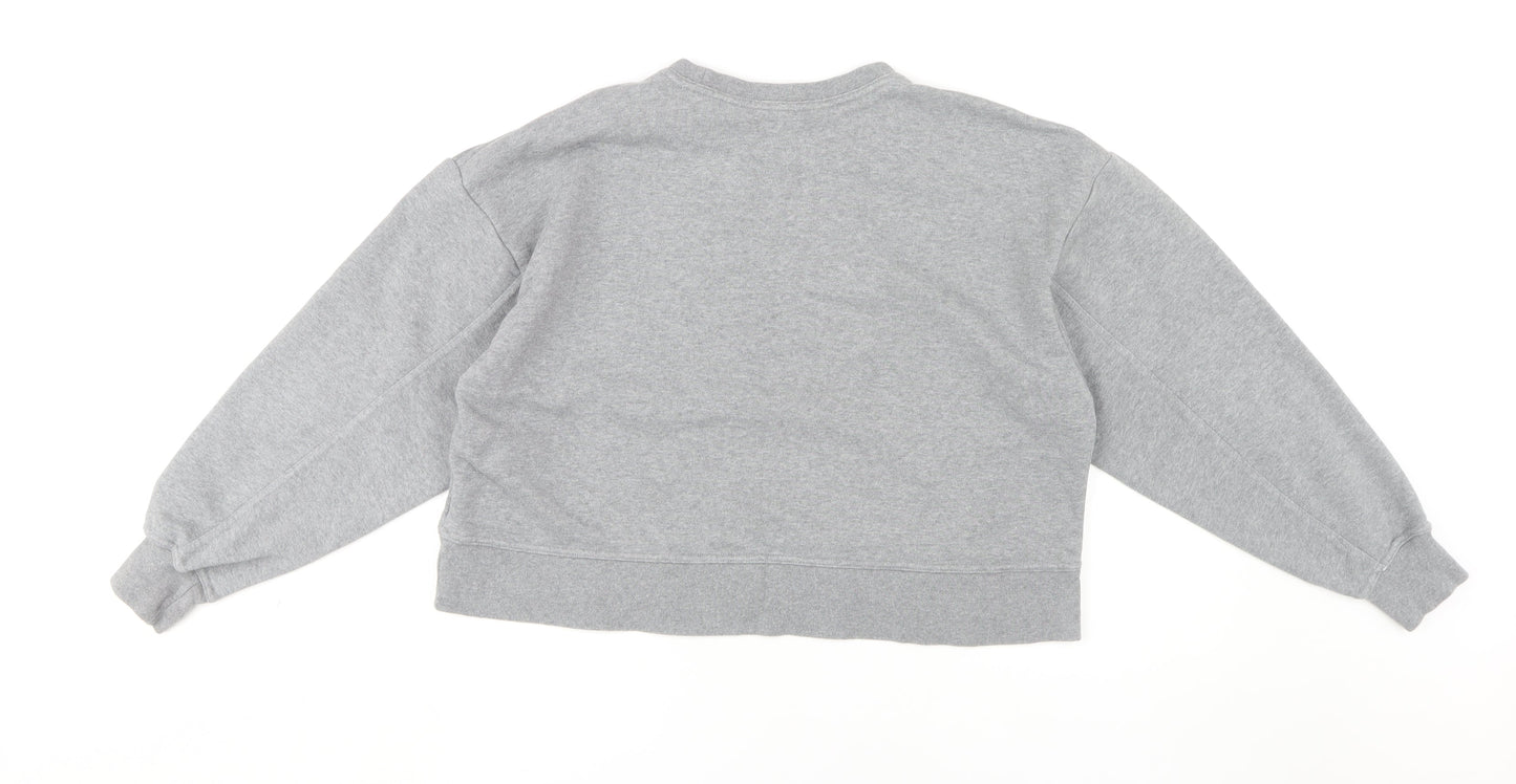 Nike Women's Grey Pullover Sweatshirt, S, Logo