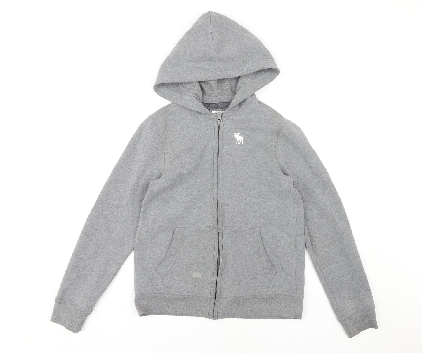 Abercrombie Kids Boys Grey Full Zip Hoodie, Size 16 Years