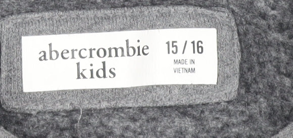 Abercrombie Kids Boys Grey Full Zip Hoodie, Size 16 Years