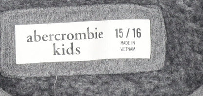 Abercrombie Kids Boys Grey Full Zip Hoodie, Size 16 Years