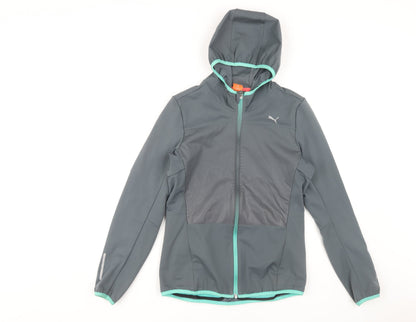 Womens UK Size 8 PUMA Grey Windbreaker Coat