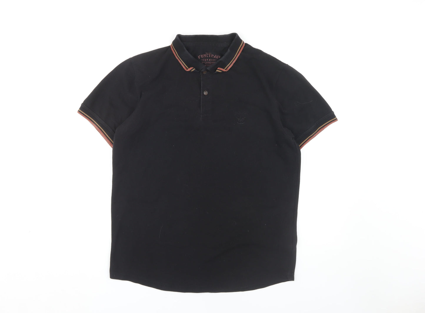 Firetrap Men's Black Short Sleeve Polo Shirt