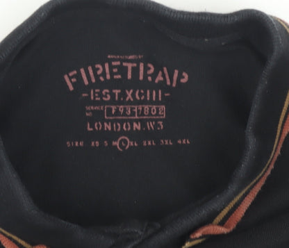 Firetrap Men's Black Short Sleeve Polo Shirt