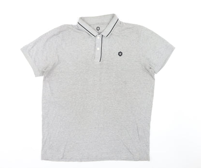 Jack & Jones Men's Grey XL Cotton Polo Shirt
