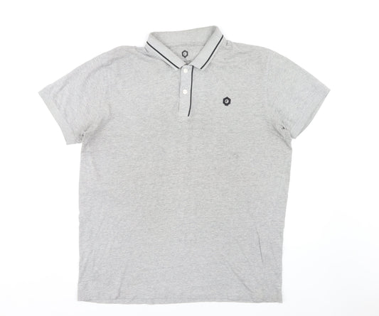 Jack & Jones Men's Grey XL Cotton Polo Shirt