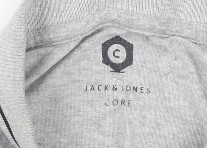 Jack & Jones Men's Grey XL Cotton Polo Shirt