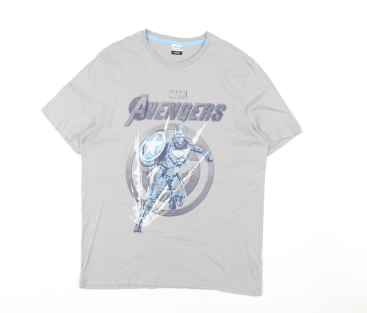 Marvel Men's Grey Avengers Graphic T-Shirt L