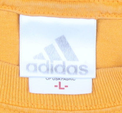 Adidas Men's Orange Sports T-Shirt L