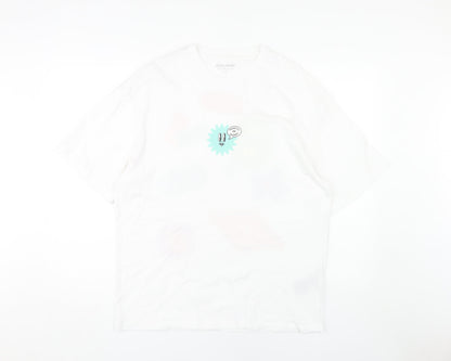 Jack & Jones Men's White Graphic Print T-Shirt L