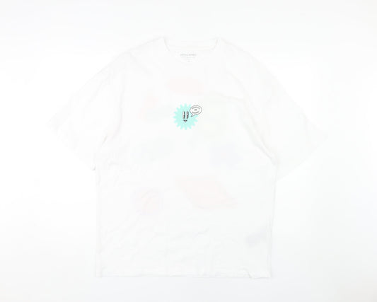 Jack & Jones Men's White Graphic Print T-Shirt L
