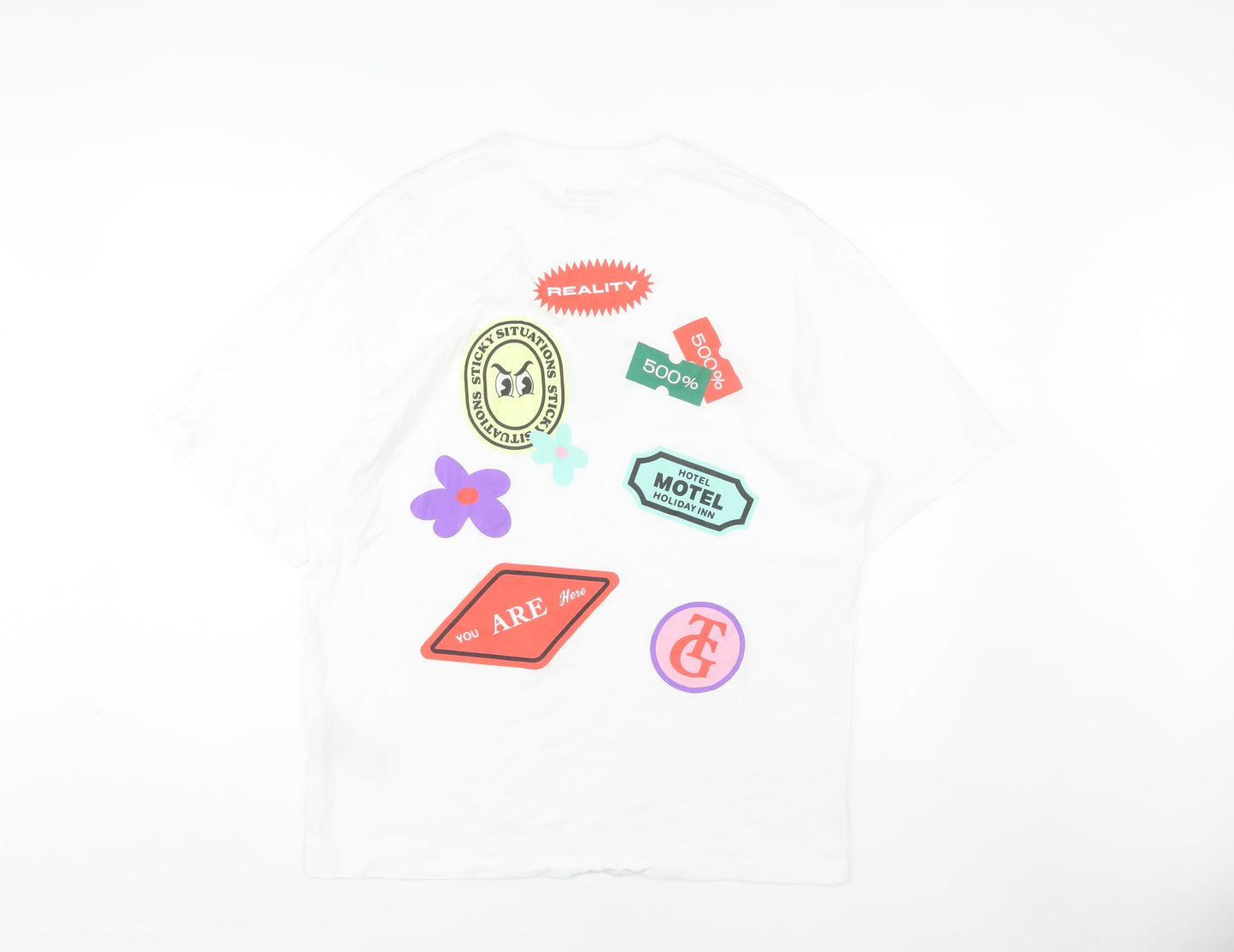 Jack & Jones Men's White Graphic Print T-Shirt L