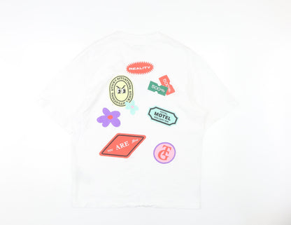 Jack & Jones Men's White Graphic Print T-Shirt L