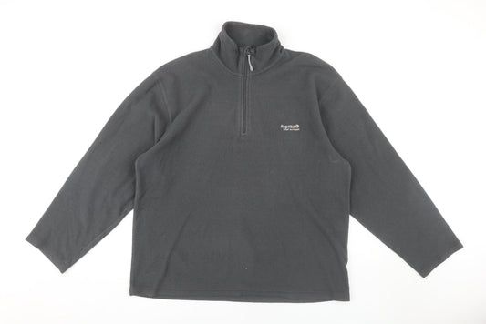 Mens UK Size L Regatta Grey 1/2 Zip Sweatshirt