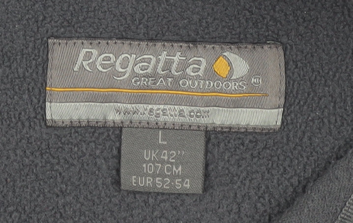 Mens UK Size L Regatta Grey 1/2 Zip Sweatshirt